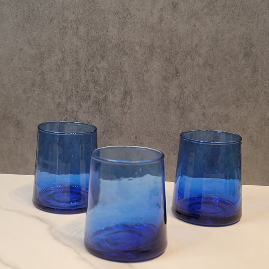 Blue Moroccan Cone Glassware-Set of 6